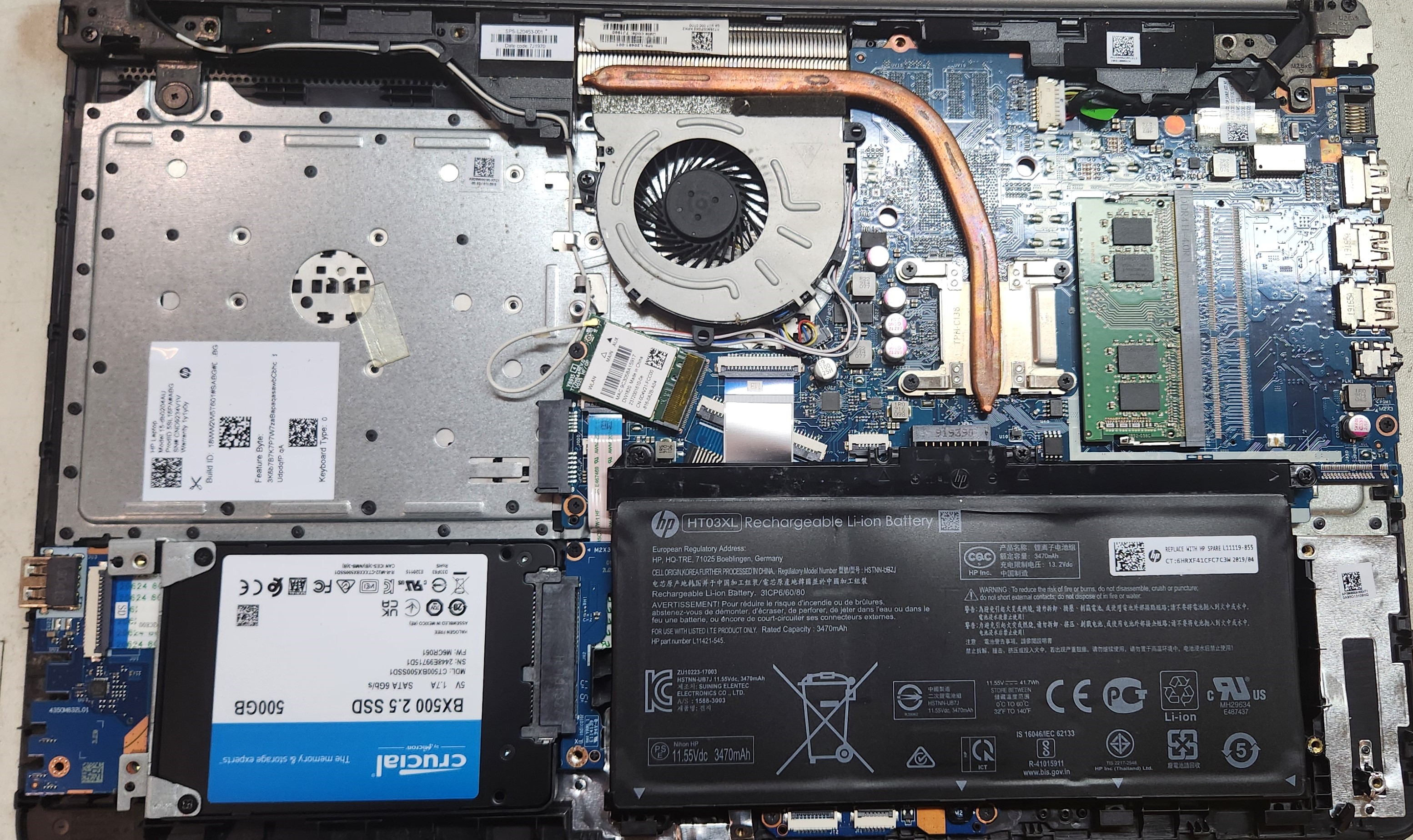 Laptop motherboard internal components